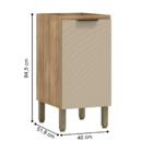 Balcão De Cozinha Com 1 Porta Salvador Freijó Vanilla