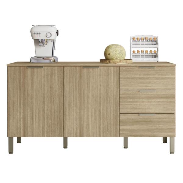 Balcão De Cozinha Com 2 Portas E 2 Gavetas Riga Freijó