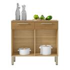 Balcão De Cozinha Com 2 Portas Nantes Freijó Supremo Ripado