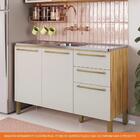 Balcão De Cozinha Com 3 Portas 2 Gavetas Sem Tampo 100% Mdf N