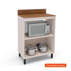 Balcão De Cozinha Com Nicho Koya Com Tampo 2 Portas Creme