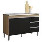 Balcão De Cozinha Com Pia Inox 120cm 3 Gavetas Andréia Amêndo