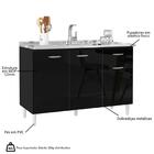 Balcão De Cozinha Com Pia Inox 120cm 3 Portas Classic Z46 Pre