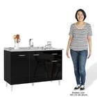 Balcão De Cozinha Com Pia Inox 120cm 3 Portas Classic Z46 Pre