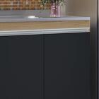 Balcão De Cozinha Com Pia Inox 120cm Manu Preto/amêndoa - Ajl