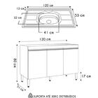 Balcão De Cozinha Com Pia Inox 120cm Manu Preto/amêndoa - Ajl