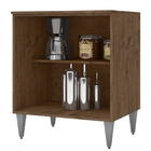 Balcão De Cozinha Com Tampo 02 Portas 70 Cm Milla Castanho Br