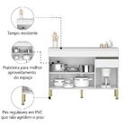 Balcão De Cozinha Com Tampo 1,20m 3 Portas 1 Gaveta Branco