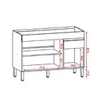 Balcão De Cozinha Com Tampo 1,20m 3 Portas 1 Gaveta Cinza