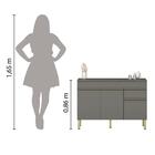 Balcão De Cozinha Com Tampo 1,20m 3 Portas 1 Gaveta Cinza