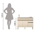 Balcão De Cozinha Com Tampo 1,20m 3 Portas 1 Gaveta Vanilla L