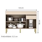 Balcão De Cozinha Com Tampo 1,20m 3 Portas 1 Gaveta Vanilla L