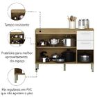 Balcão De Cozinha Com Tampo 1,20m 3 Portas 2 Gaveta Freijó /