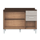 Balcão De Cozinha Com Tampo 120cm 3 Portas 2 Gavetas Livy P11