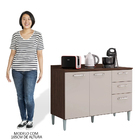 Balcão De Cozinha Com Tampo 120cm 3 Portas 2 Gavetas Livy P11