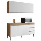 Balcão De Cozinha Com Tampo 150cm E Armário Aéreo Andreia Amê