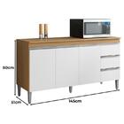 Balcão De Cozinha Com Tampo 150cm E Armário Aéreo Andreia Amê