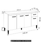 Balcão De Cozinha Com Tampo 150cm Gabriela Amêndoa/branco   -