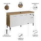 Balcão De Cozinha Com Tampo 150cm Gabriela Amêndoa/branco   -