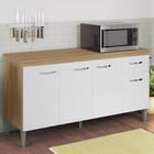 Balcão De Cozinha Com Tampo 150cm Gabriela Amêndoa/branco   -