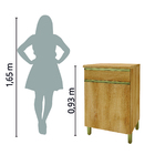 Balcão De Cozinha Com Tampo 1 Porta 0,60m Dinamarca Castanho