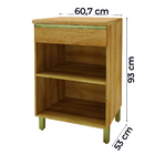 Balcão De Cozinha Com Tampo 1 Porta 0,60m Dinamarca Castanho