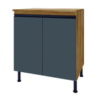 Balcão De Cozinha Com Tampo 2 Portas 0,70m Pérola Castanho/gr