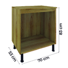 Balcão De Cozinha Com Tampo 2 Portas 0,70m Pérola Castanho/of