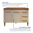 Balcão De Cozinha Com Tampo 2 Portas 3 Gavetas Atenas  Nature