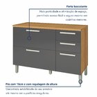 Balcão De Cozinha Com Tampo 2 Portas 3 Gavetas Burguesa Premi