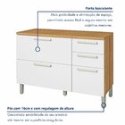 Balcão De Cozinha Com Tampo 2 Portas 3 Gavetas Burguesa Premi