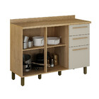 Balcão De Cozinha Com Tampo 2 Portas 3 Gavetas Pérola Valdemó