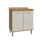 Balcão De Cozinha Com Tampo 2 Portas De Bater Gaia  Naturalle