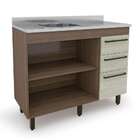 Balcão De Cozinha Com Tampo 2 Pt 3 Gv Tannat E Legno Crema