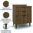 Balcão De Cozinha Com Tampo 3 Gavetas 0,67m Nogal Paris Batrol