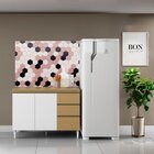 Balcão De Cozinha Com Tampo 3 Portas 2 Gavetas 1,20m Clara At