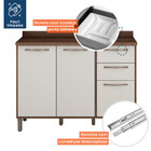 Balcão De Cozinha Com Tampo 3 Portas 2 Gavetas 120 Cm Áustria