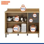 Balcão De Cozinha Com Tampo 3 Portas 2 Gavetas 120cm Austria