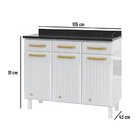 Balcão De Cozinha Com Tampo 3 Portas 3 Gavetas Diamante  Bran