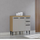 Balcão De Cozinha Com Tampo 3 Portas 90cm Isadora Poquema