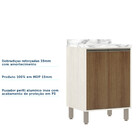 Balcão De Cozinha Com Tampo 60 Cm 2 Portas De Abrir 1 Pratele