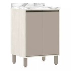 Balcão De Cozinha Com Tampo 60 Cm 2 Portas De Abrir 1 Pratele