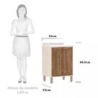 Balcão De Cozinha Com Tampo 60 Cm 2 Portas De Abrir 1 Pratele