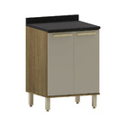 Balcão De Cozinha Com Tampo 60cm 2 Portas Isis Luciane Móveis