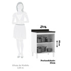 Balcão De Cozinha Com Tampo 70cm 2 Portas Dora Luciane Móveis