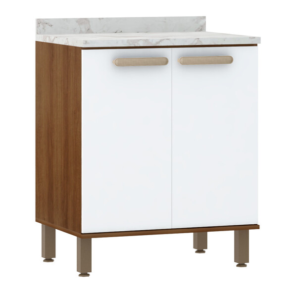 Balcão De Cozinha Com Tampo 70cm 2 Portas Fabi Luciane Móveis