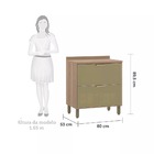 Balcão De Cozinha Com Tampo 80 Cm 2 Gavetões Frontal Vidro Re