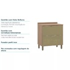 Balcão De Cozinha Com Tampo 80 Cm 2 Gavetões Frontal Vidro Re