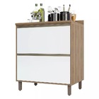 Balcão De Cozinha Com Tampo 80 Cm 2 Gavetões Mel Luciane Móve