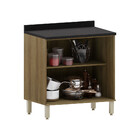 Balcão De Cozinha Com Tampo 80cm 2 Portas Isis Luciane Móveis